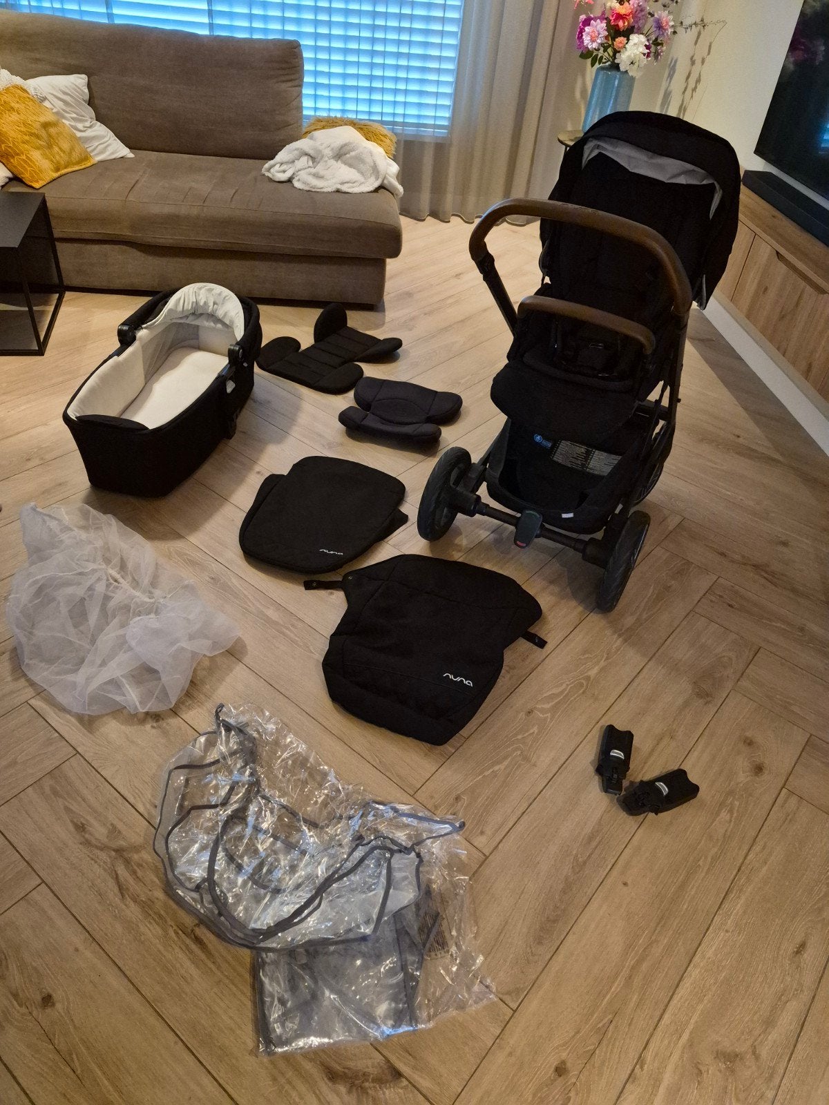 Nuna Mixx Next kinderwagen met reiswieg en accessoires, Gebruikt, Combiwagen, Met reiswieg, Ophalen