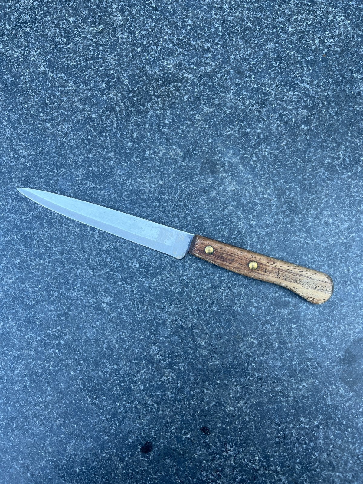 Vintage Schilmesje met Houten Handvat lemmet 15.5cm mes 26cm, Ophalen of Verzenden