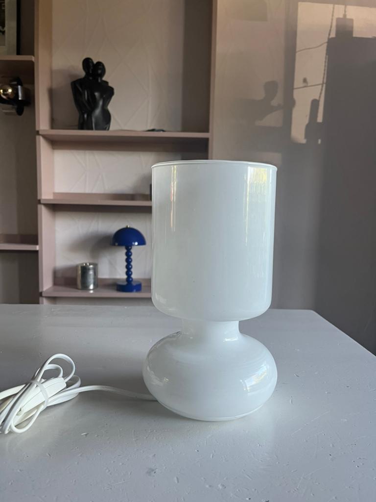 Ikea lykta mushroom tafellamp wit, Ophalen of Verzenden, Zo goed als nieuw, Glas, 50 tot 75 cm
