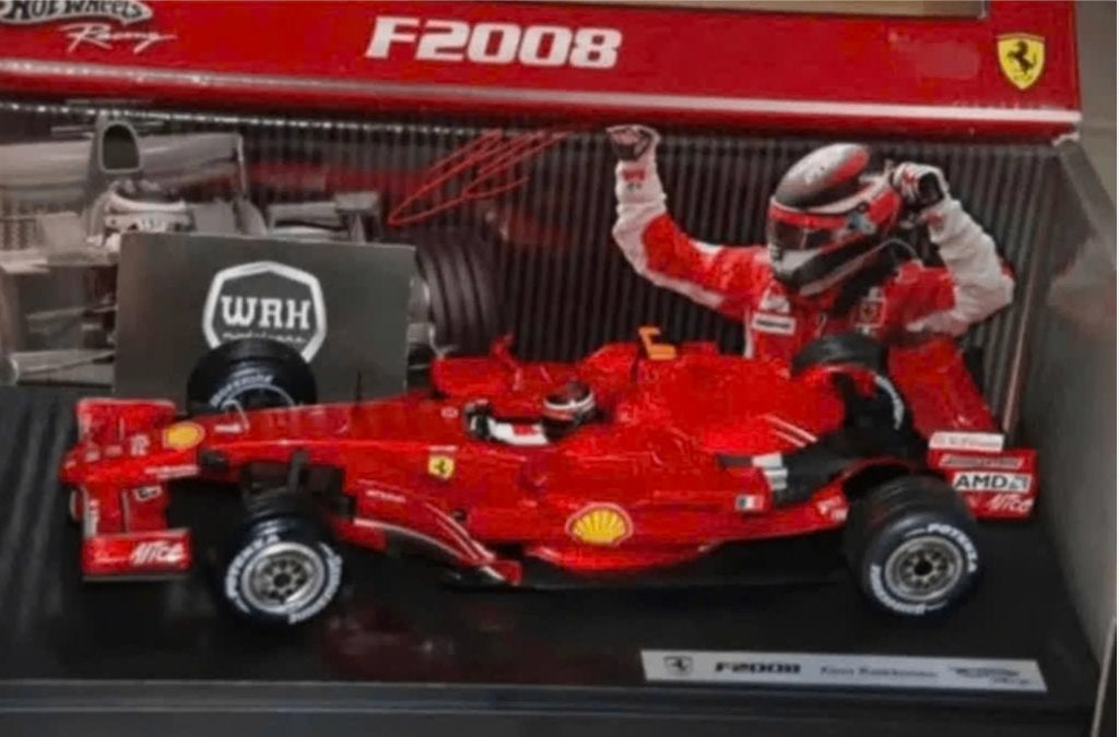 1:18 FERRARI F1 F2008 KIMI RAIKKONEN Hotwheels in doos WRH, Verzenden, Zo goed als nieuw, Auto, Hot Wheels