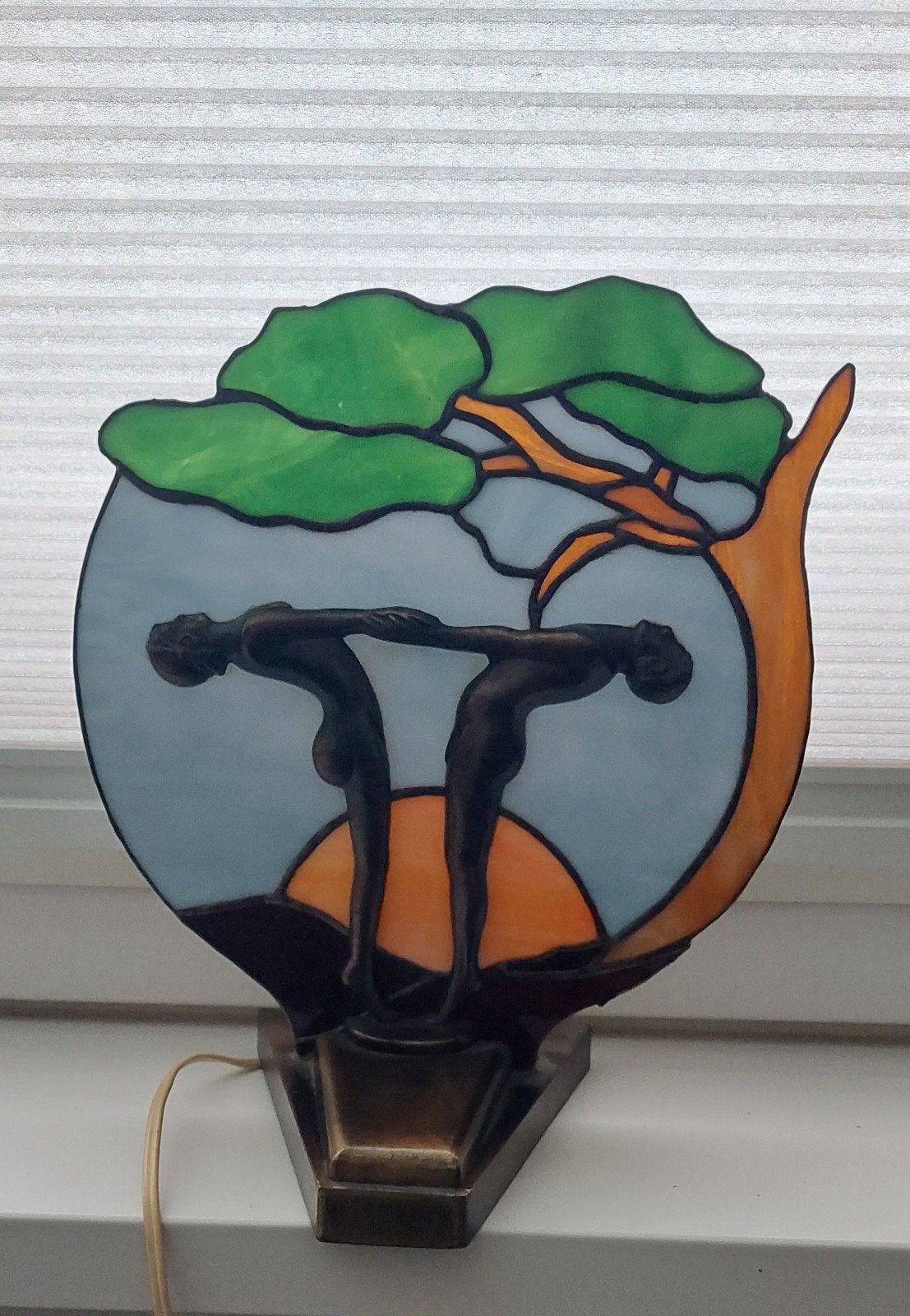 glas in lood schemerlamp, Ophalen