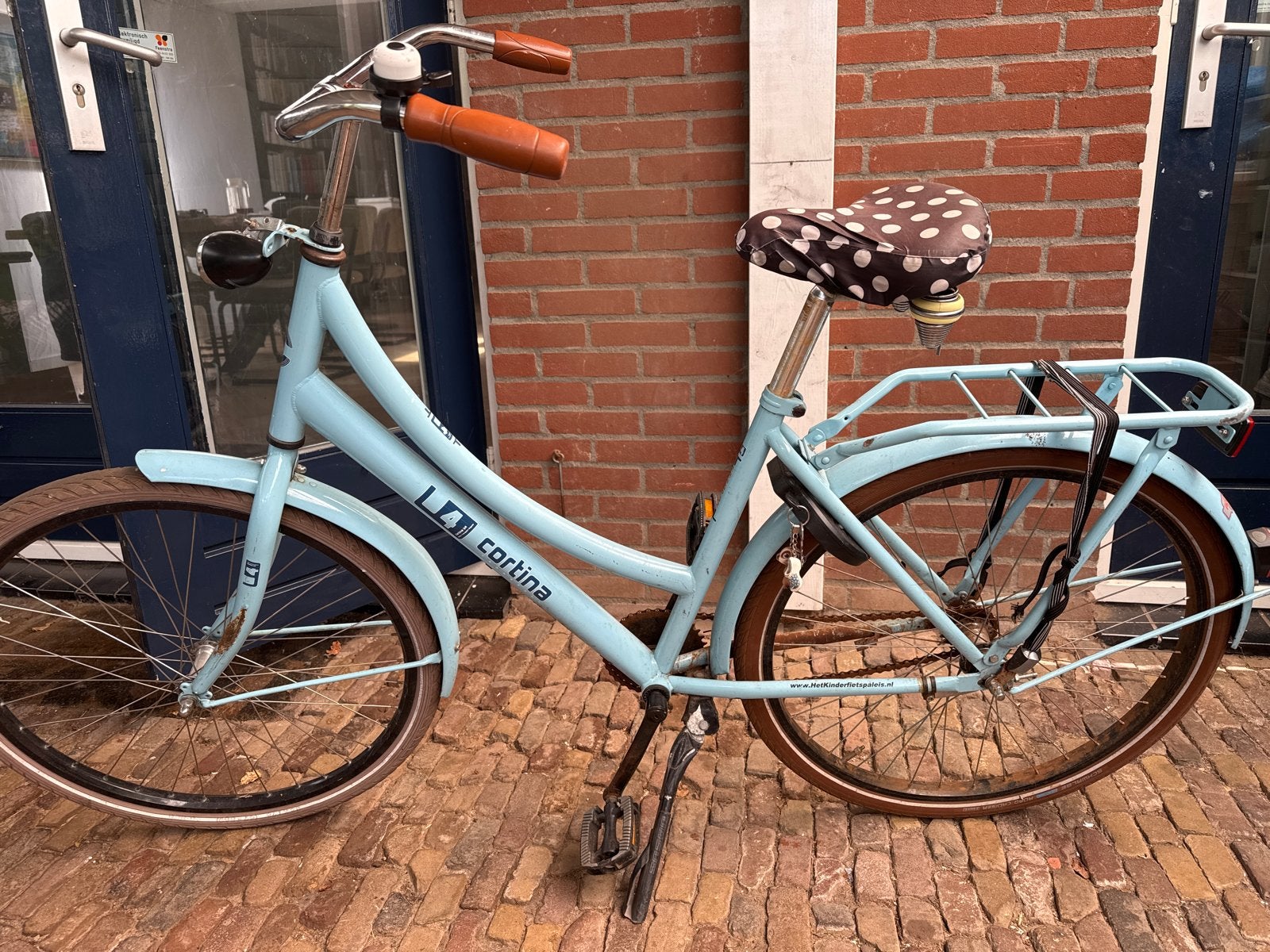 Cortina fiets lichtblauw- opknapper-onderdelen, Fietsen en Brommers, Fietsen | Dames | Damesfietsen, Terugtraprem, Gebruikt, Versnellingen