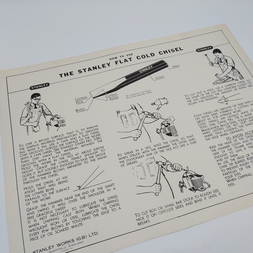 Stanley Instructieposter Flat Cold Chisel
