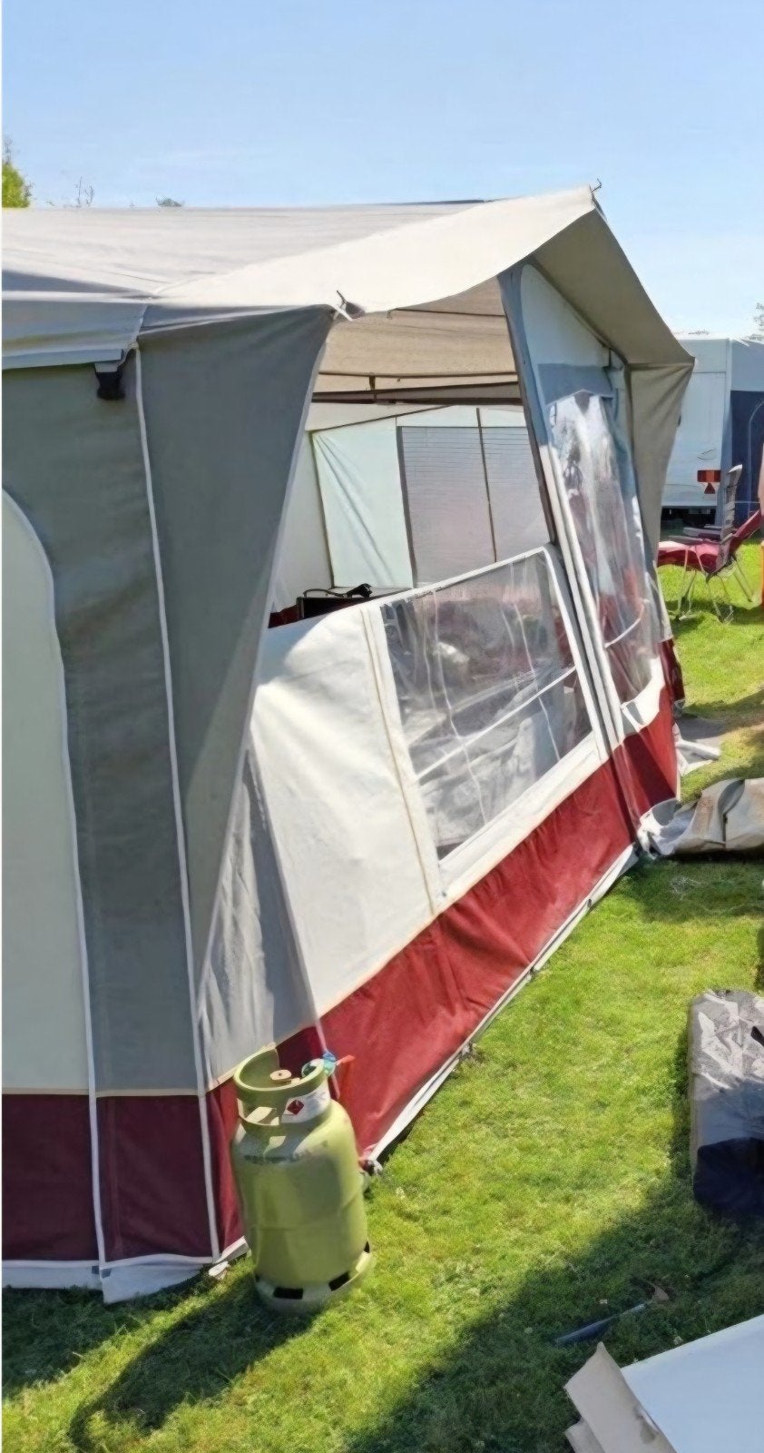Walker Prominent Voortent+ zijerker, Maat 900 (886-915), Caravans en Kamperen, Ophalen, Gebruikt, Ten Cate All Season 240g/m2