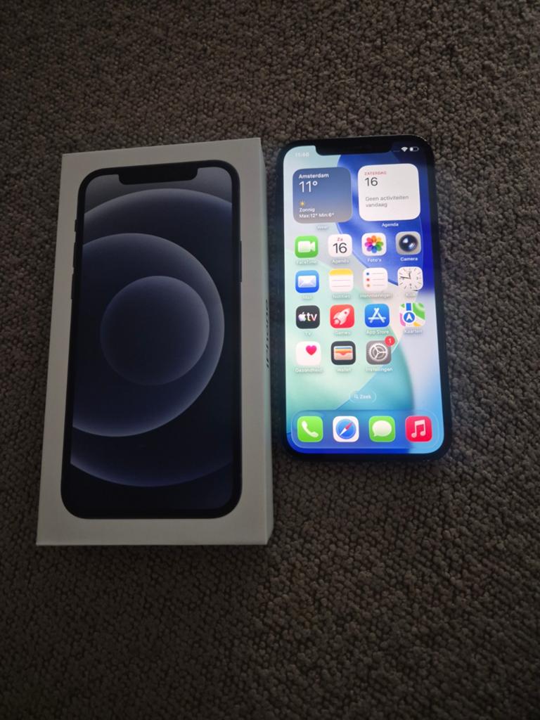 Iphone 12 128gb, 128 GB, Zwart, Ophalen of Verzenden, Zo goed als nieuw