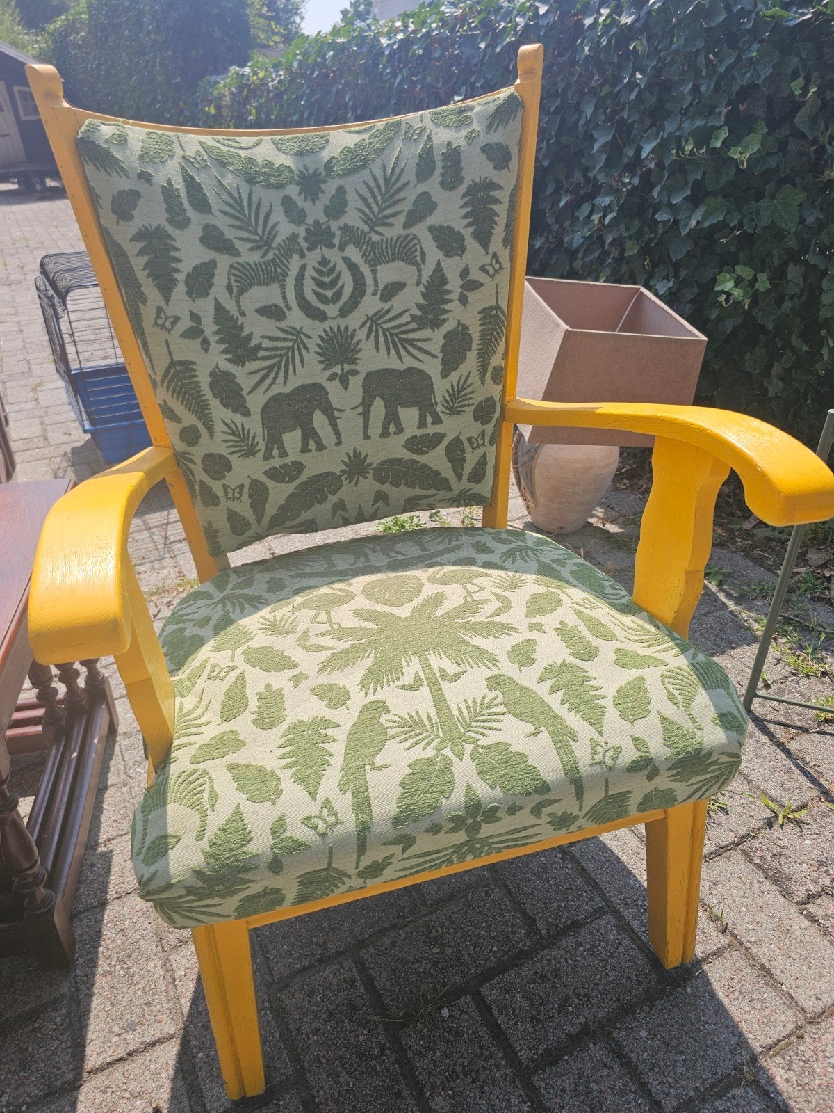 Unieke vintage stoel in jungle stijl - opgepimpt!, Ophalen
