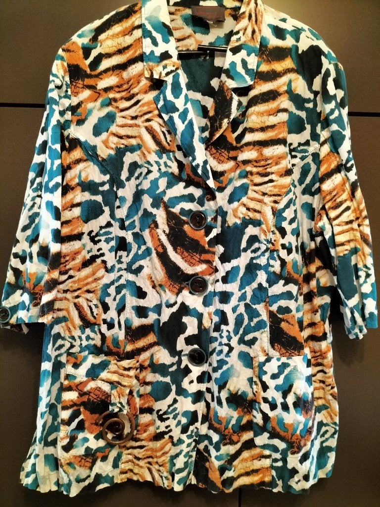 Sempre Piu blazer jasje maat 54, Kleding | Dames, Ophalen of Verzenden, Zo goed als nieuw, Blauw, Jasje of Colbert