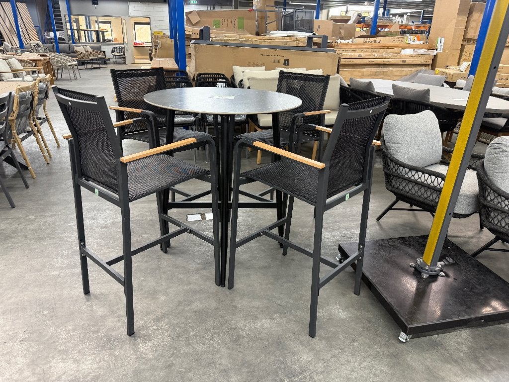 Santos/Douglas dining barset | aluminium + sintered stone, Ophalen, 4 zitplaatsen, Aluminium, Zo goed als nieuw