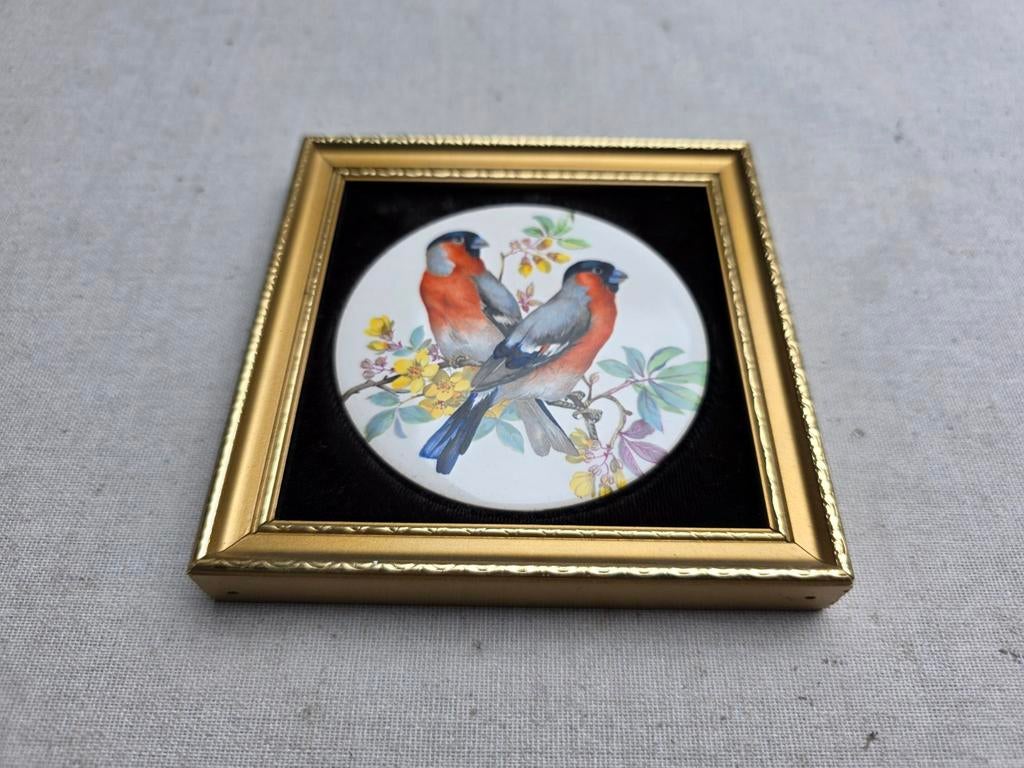 Jaren 70 Engels gouden lijstje met vogeltjes, Ophalen of Verzenden, Hout, Minder dan 50 cm, Minder dan 50 cm