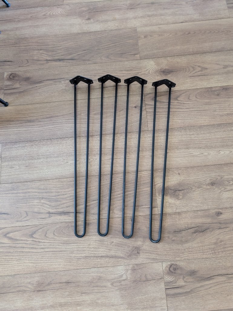 4x Duraline meubelpoot draadstaal 72cm mat zwart, Huis en Inrichting, Tafelonderdelen, Tafelpoot, 50 tot 100 cm, Rond, Zo goed als nieuw