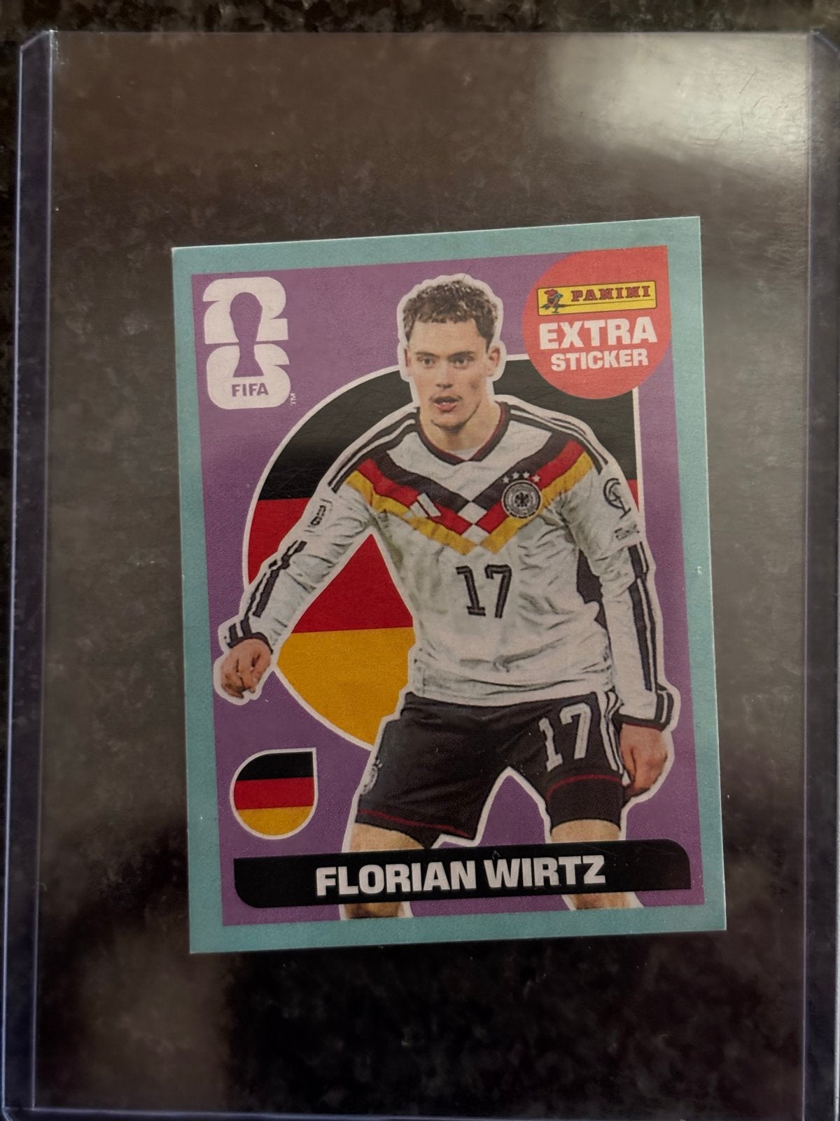 Misdruk Panini Extra Sticker 2026 Florian Wirtz blauwe rand, Verzenden, Nieuw, Sport