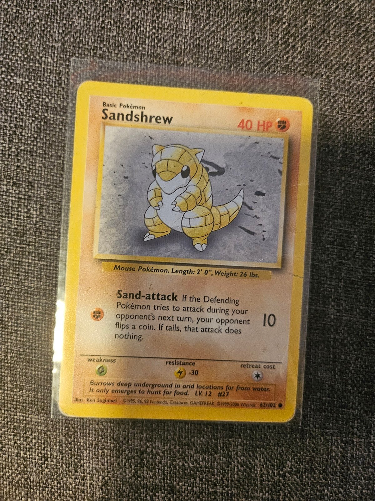 Sandshrew 62/102, Hobby en Vrije tijd, Verzamelkaartspellen | Pokémon, Ophalen of Verzenden, Gebruikt