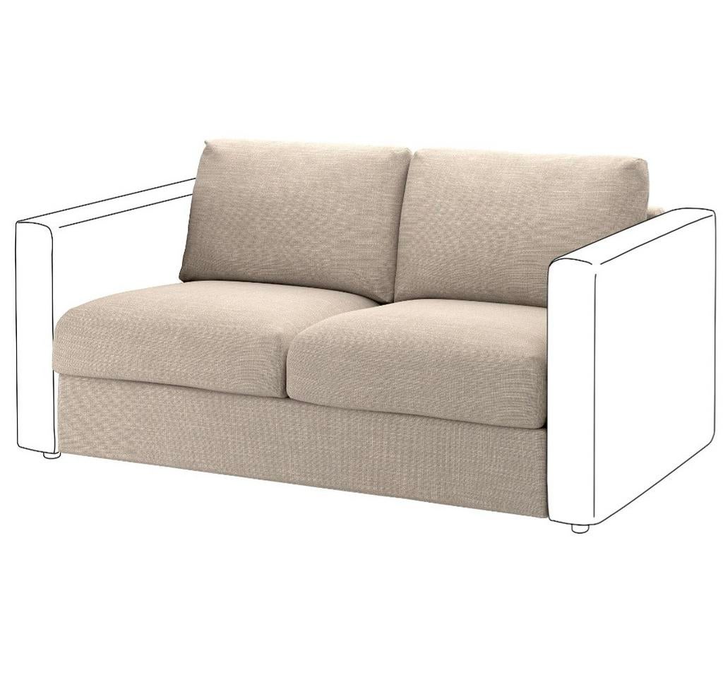 IKEA VIMLE Hillared beige bankhoes 2 zitter, 150 tot 200 cm, Ophalen of Verzenden, Rechte bank, Stof