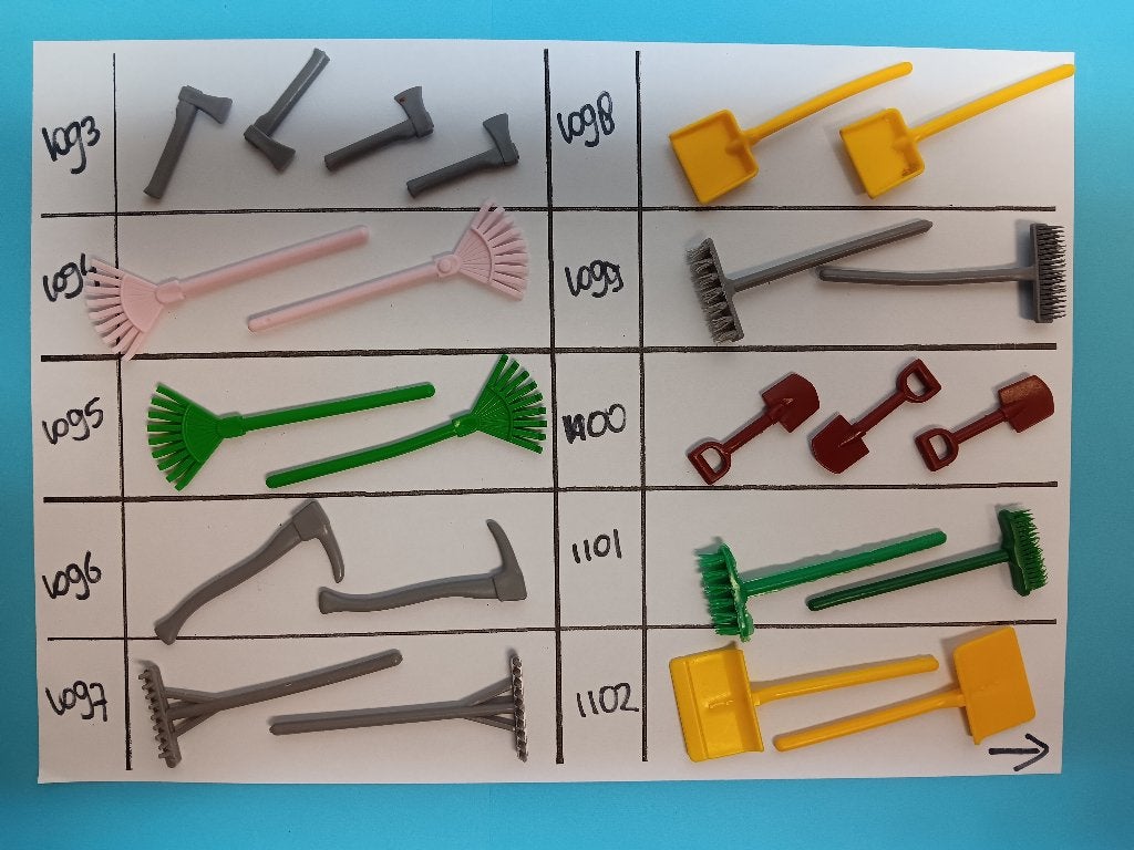 Playmobil Onderdelen 1095-02 Gereedschap  Schep Bijl   0,15, Verzenden, Gebruikt, Losse onderdelen