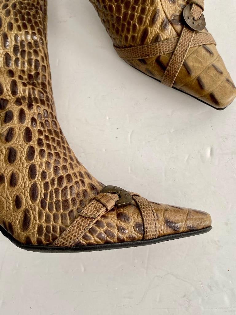 H657 Peter Kaiser maat 35 lage laarsjes laarzen schoenen hak, Peter Kaiser, Bruin, Ophalen of Verzenden, Zo goed als nieuw