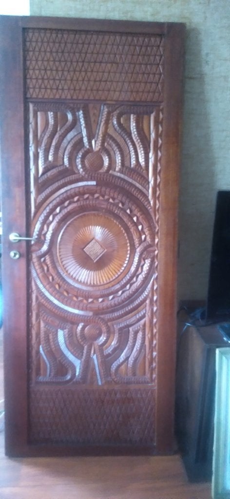 Indonesië deur hardhout tropisch meranti teak, Antiek en Kunst, Ophalen of Verzenden