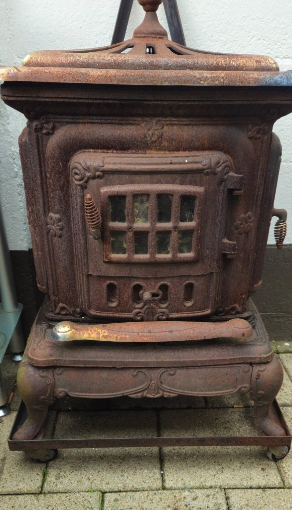 Vintage gietijzeren kachel, Huis en Inrichting, Kachels, Ophalen, Gebruikt, Houtkachel, Vrijstaand