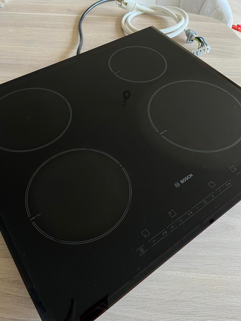 Bosch Inductie Kookplaat 52x59cm - PIE651T14E/20, Ophalen, Gebruikt, 4 kookzones, Inbouw