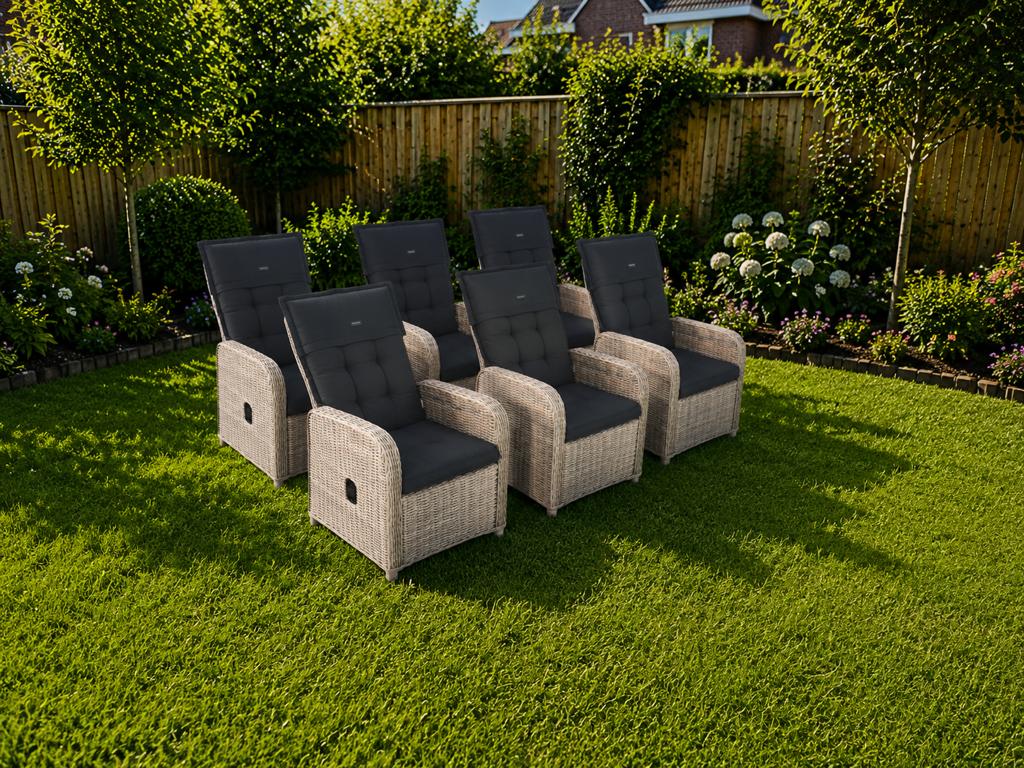6 x verstelbare tuin stoelen, Huis en Inrichting, Stoelen, Ophalen of Verzenden, Zo goed als nieuw