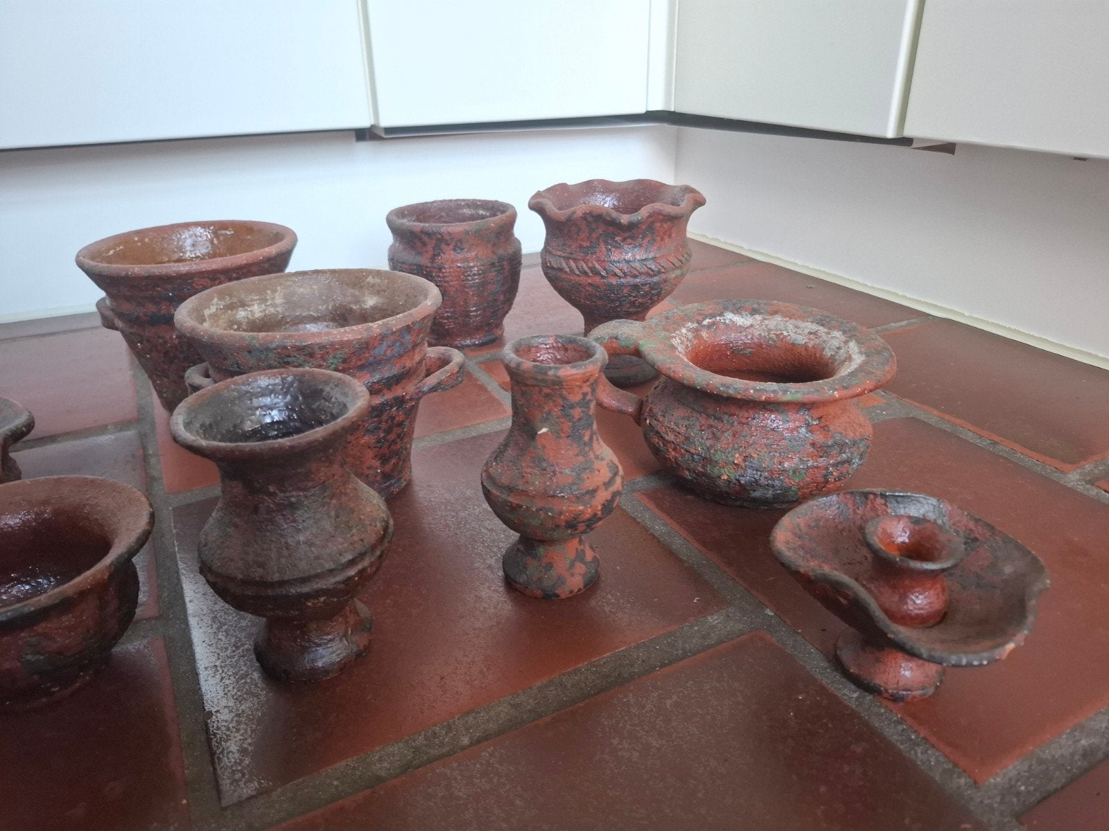 Antieke Bloempotten, Asbak & Kandelaar Set, Ophalen