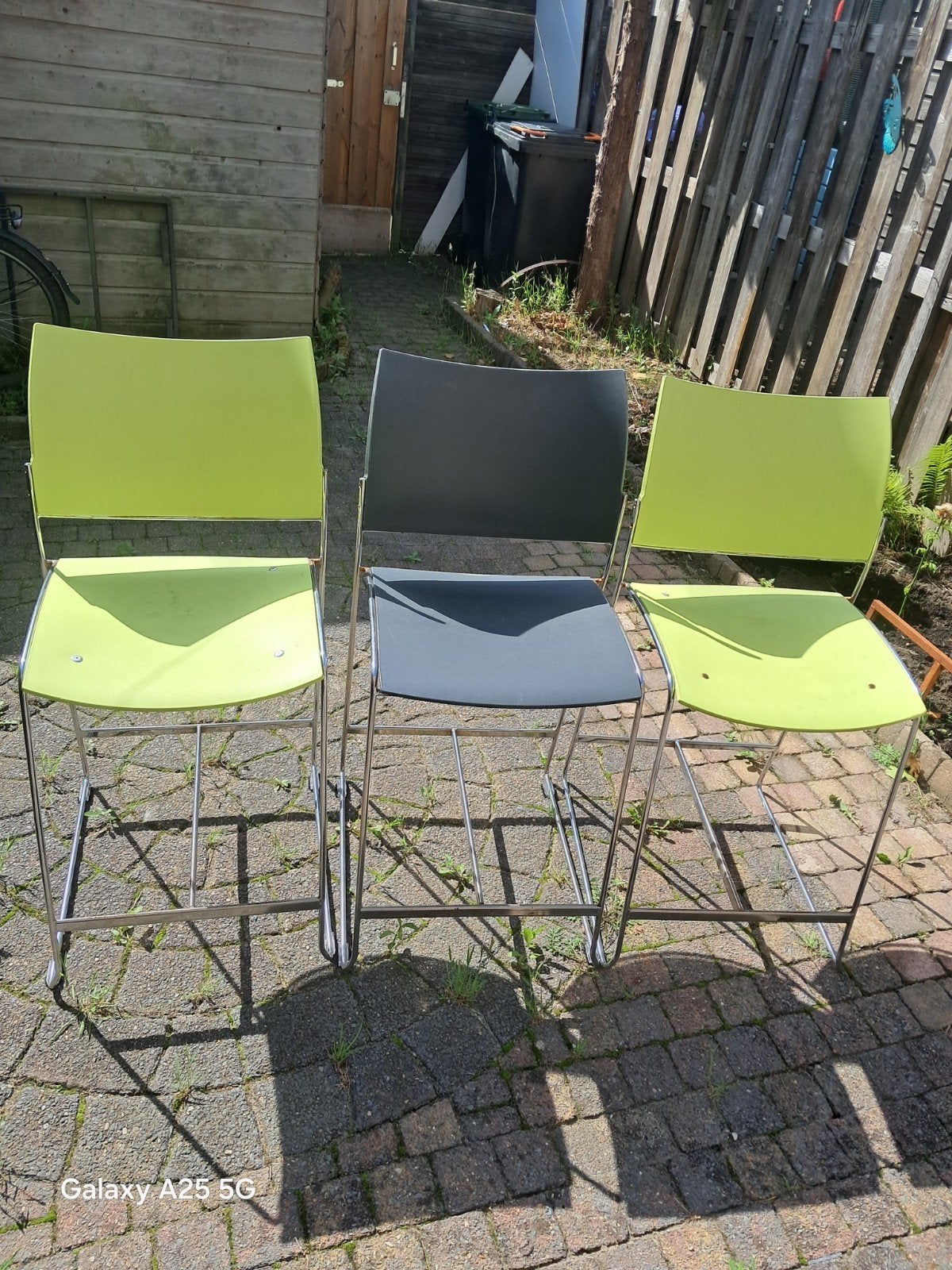 Set van 3 moderne barkrukken - Groen en Antraciet