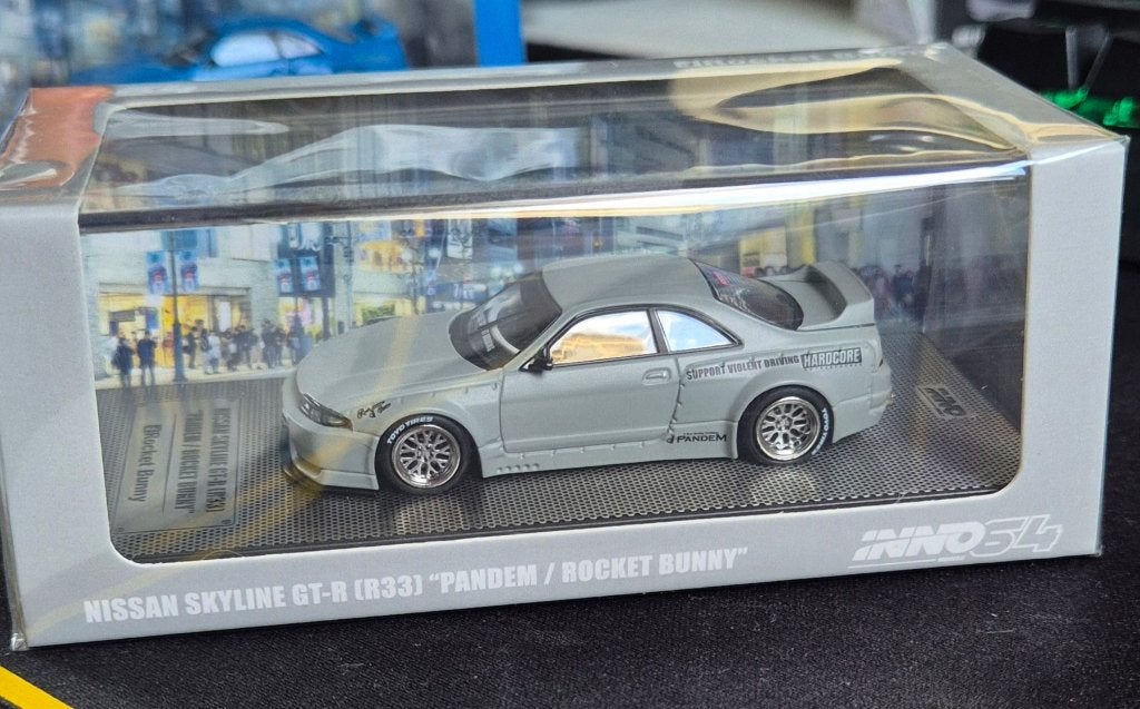 INNO64 Nissan Skyline GTR R33 PANDEM Rocket Bunny Grey, Ophalen of Verzenden, Nieuw, Auto