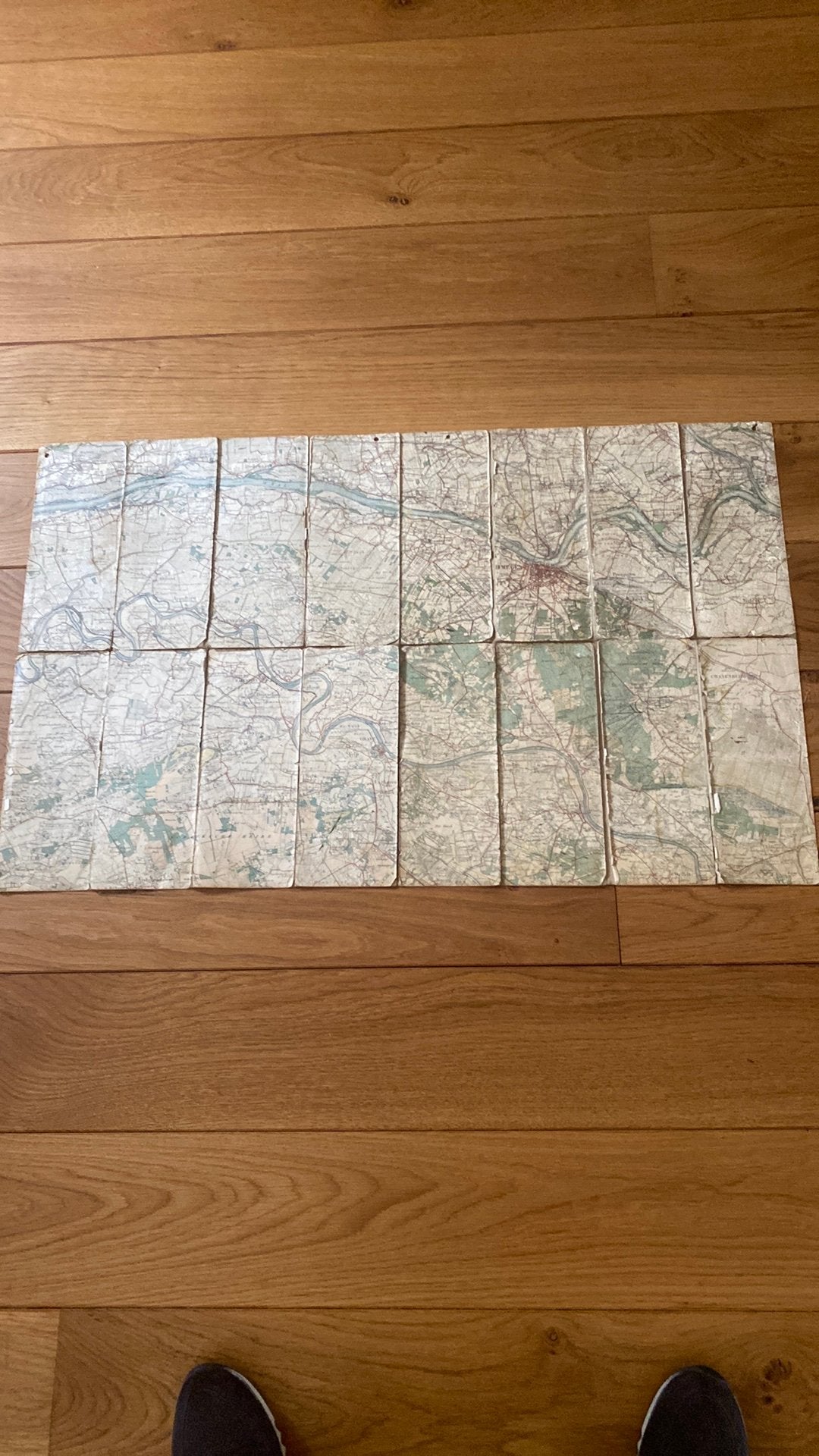 Oude landkaart, papier op linnen. Schaal 1 op 50.000, Boeken, Gelezen, Ophalen of Verzenden, Landkaart, 1800 tot 2000