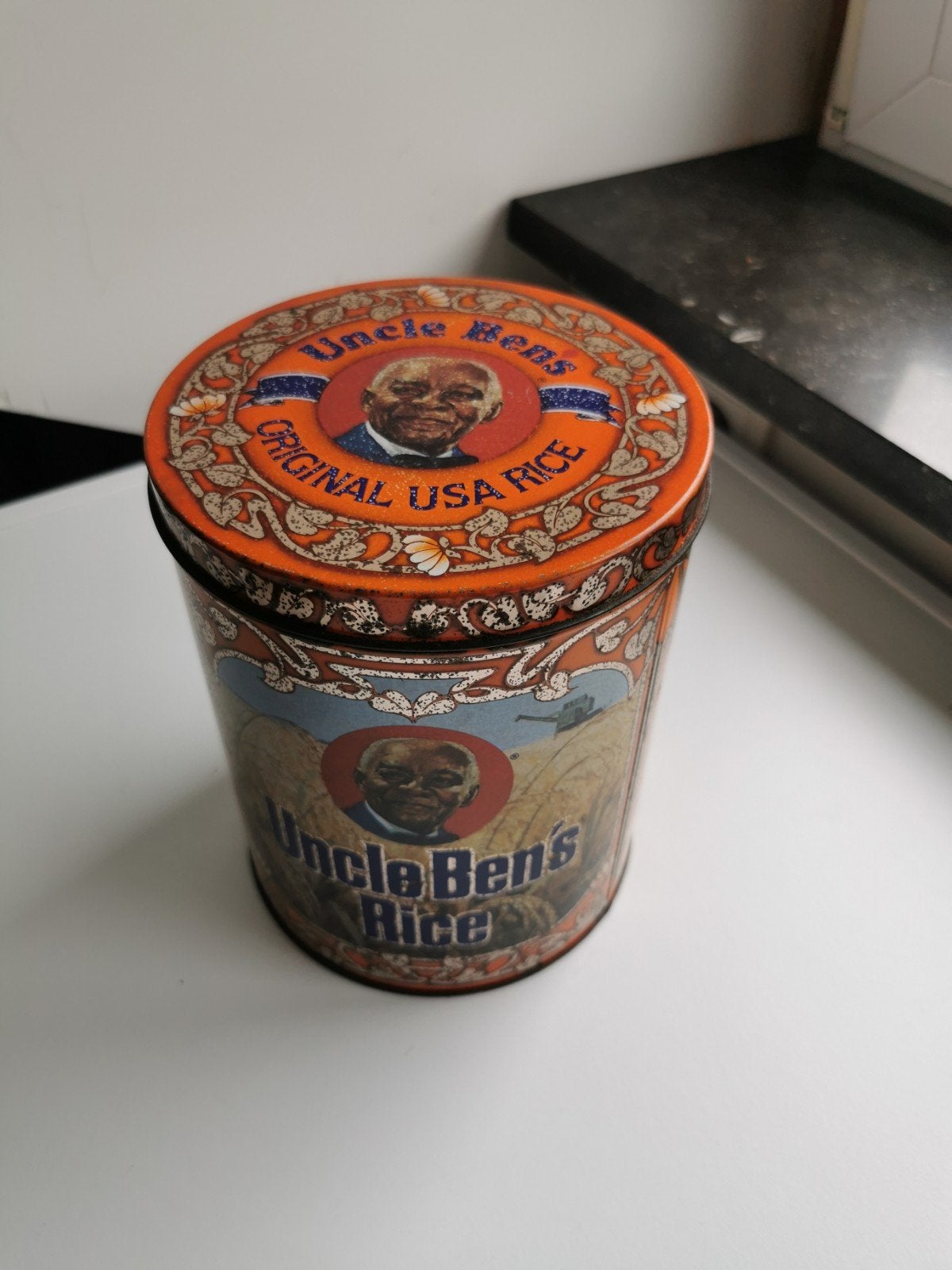 Vintage Uncle Ben's Rijst Blik Jaren '70 - Prachtige Patina, Ophalen of Verzenden