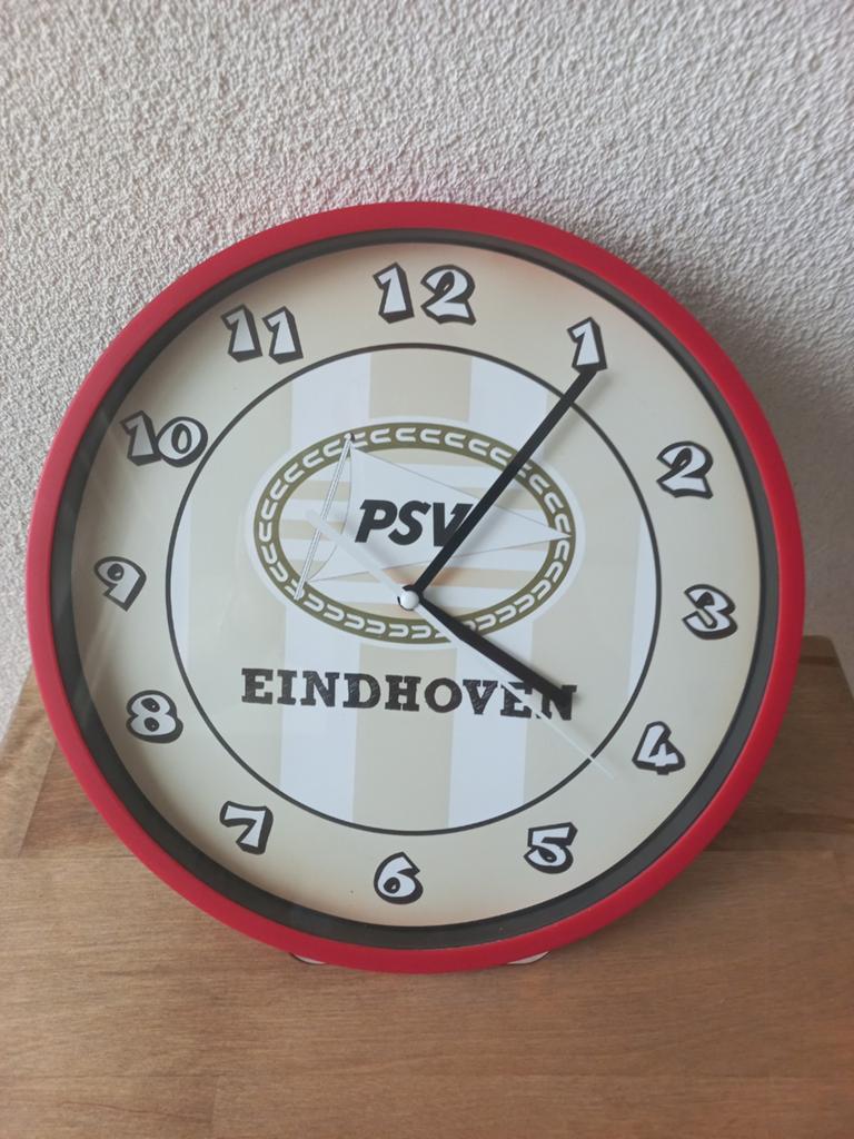 PSV Wandklok - Perfect voor de Echte Fan!, Ophalen of Verzenden, Gebruikt, Analoog, Wandklok