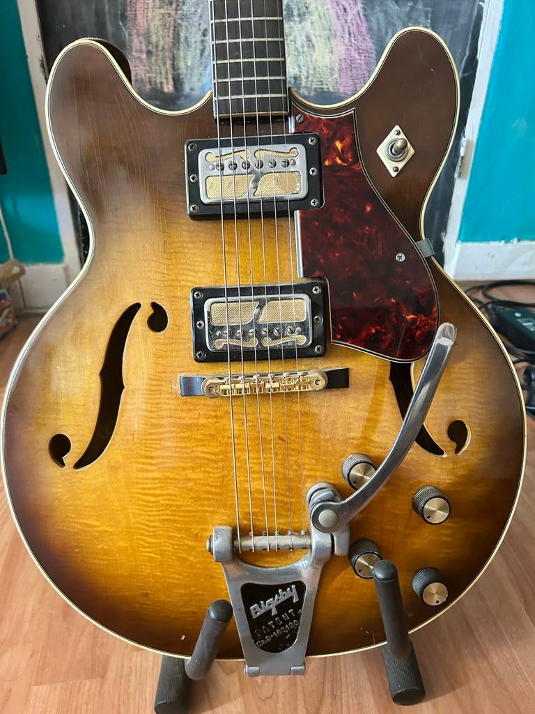 Harmony H64 hollow body guitar uit 1966, Muziek en Instrumenten, Snaarinstrumenten | Gitaren | Elektrisch, Ophalen, Gebruikt, Hollow body