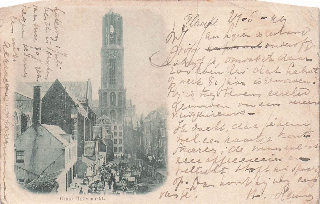 703-298-059 Oude Botermarkt Utrecht, Verzamelen, Ansichtkaarten | Nederland, Utrecht, Voor 1920, Verzenden