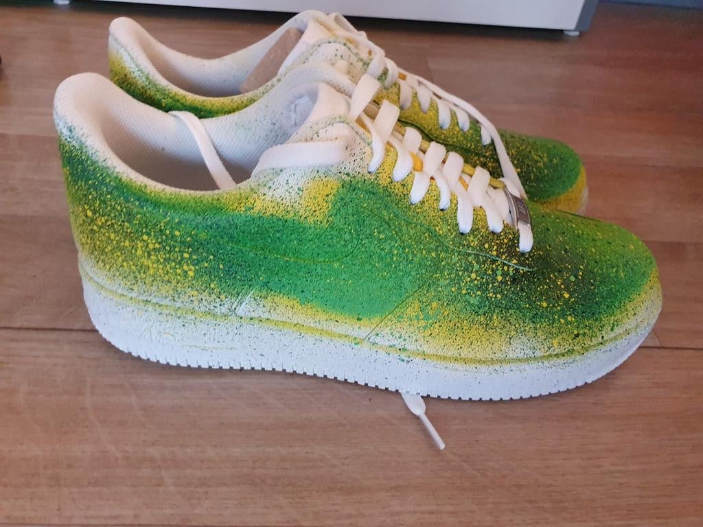 Unieke Nike Air Force 1 'Splash' sneakers, Kleding | Dames, Schoenen, Nike, Ophalen of Verzenden, Groen, Sneakers of Gympen