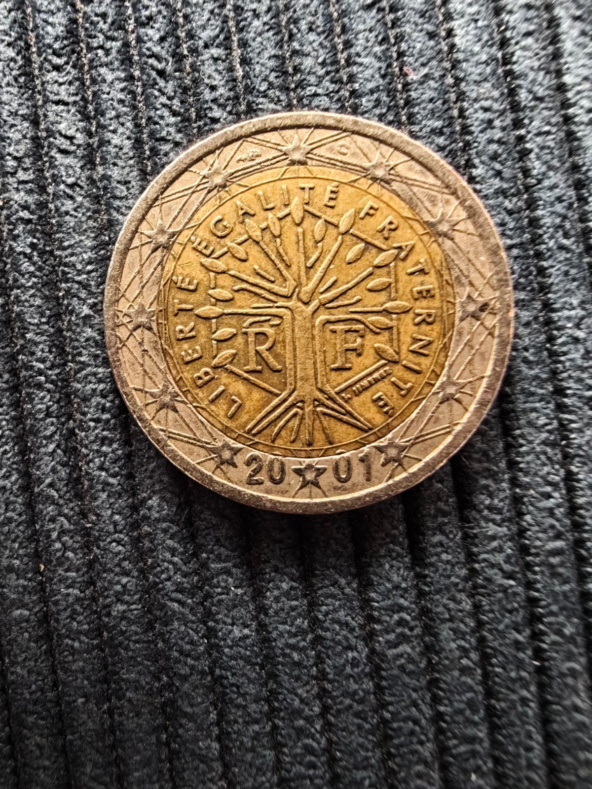 2 EUR Coin FRANCE 2001 RARE Liberté Egalite Fraternite, Postzegels en Munten, Munten | Europa | Euromunten, Ophalen of Verzenden