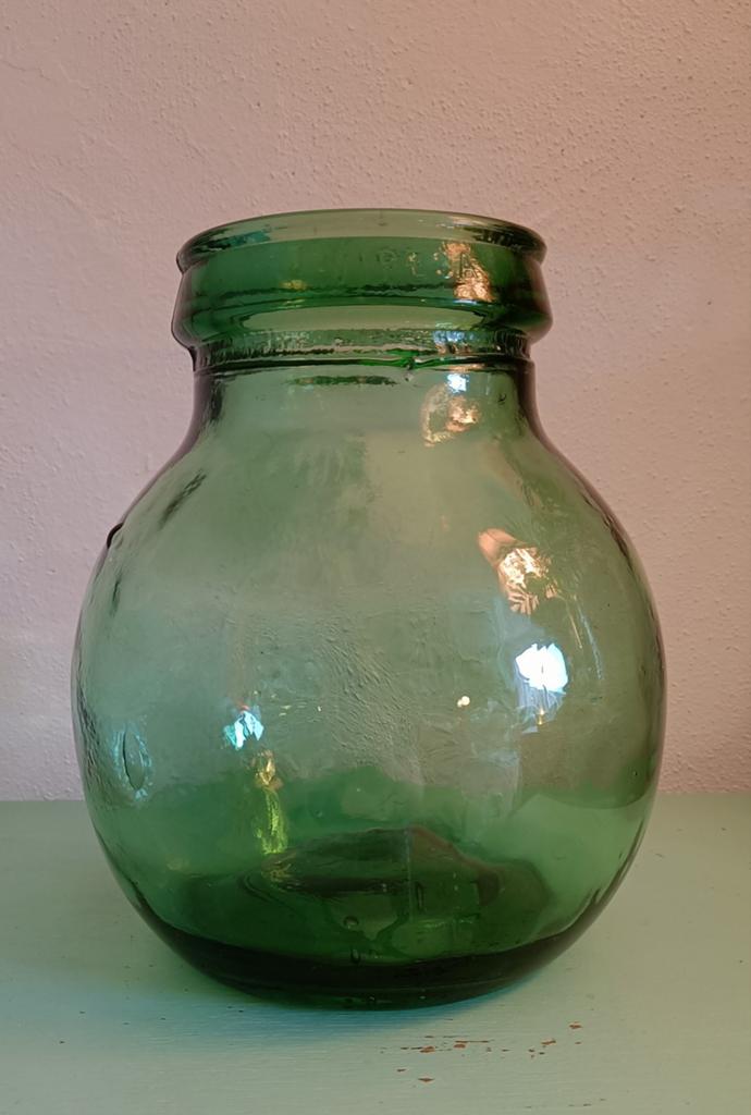 Prachtige groene glazen vintage pot - Viresa, Ophalen