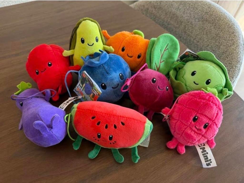 Lidl knuffels van groenten en fruit - mini’s, Lidl, Overige karakters, Overige typen, Nieuw