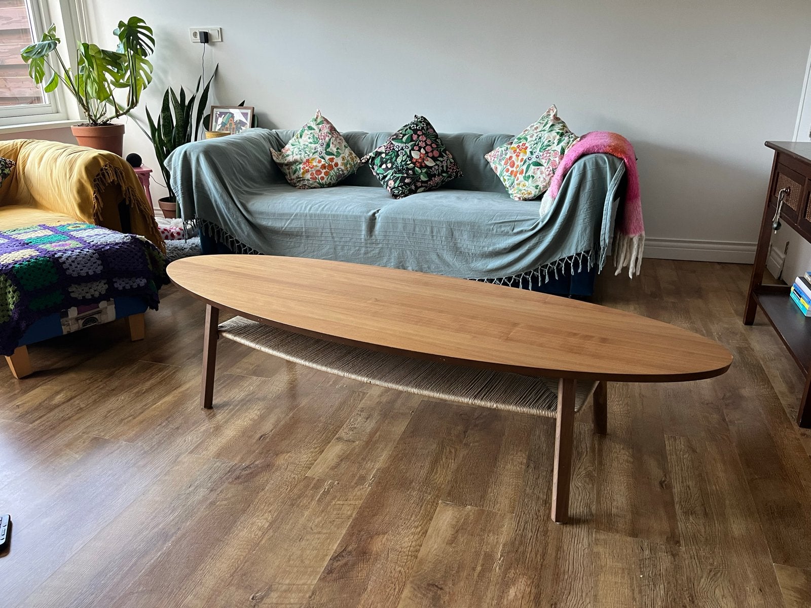 IKEA STOCKHOLM Salontafel, walnootfineer, Ophalen, 50 tot 100 cm, Zo goed als nieuw, 150 tot 200 cm