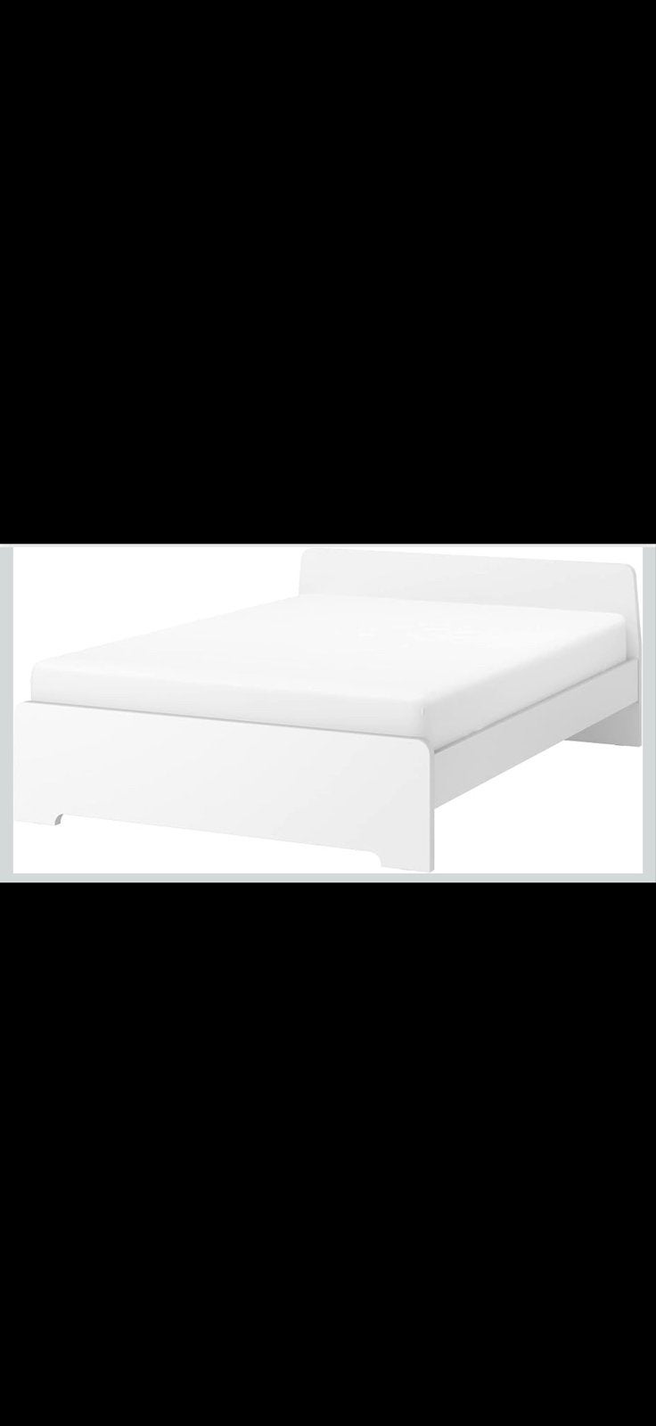 IKEA ASKVOLL bed wit 160x200 met lattenbodem, Ophalen, Gebruikt, Wit, Tweepersoons