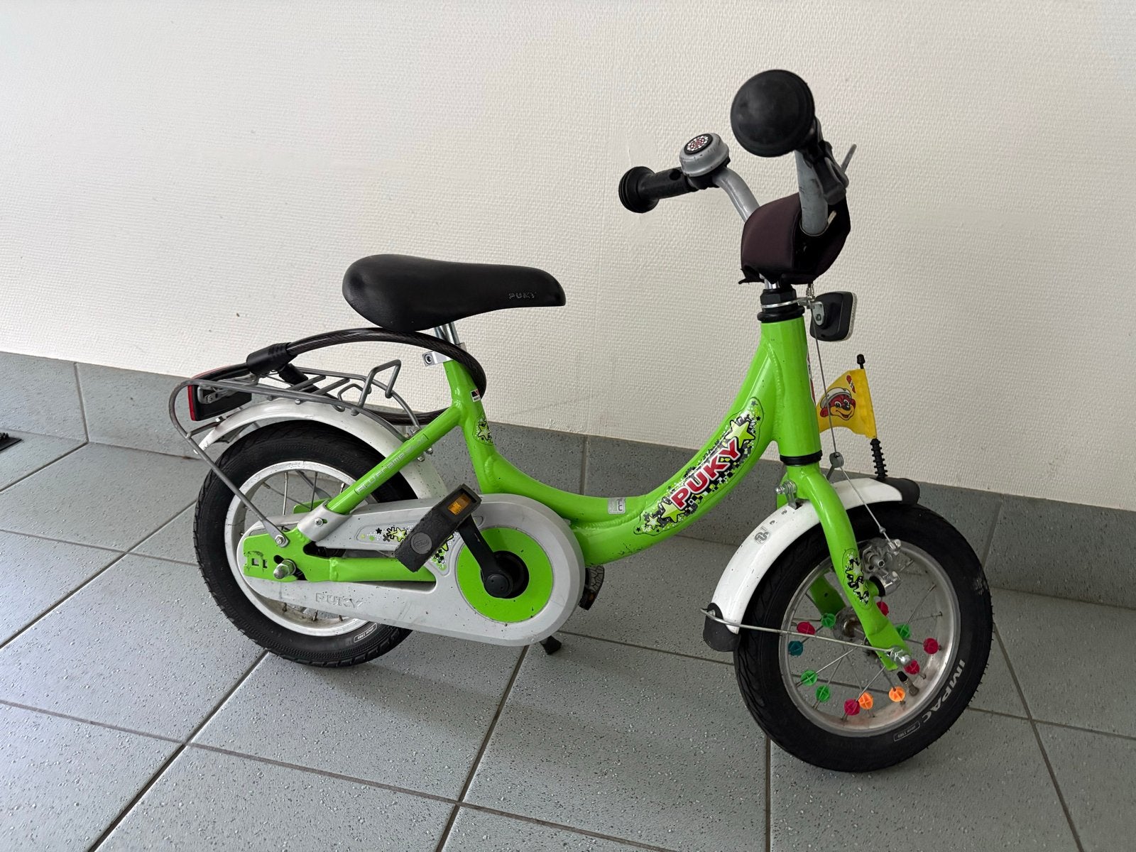 Puky kinderfiets groen - 12 inch, Fietsen en Brommers, Fietsen | Kinderfietsjes, Ophalen, Terugtraprem, Zijwieltjes, Gebruikt