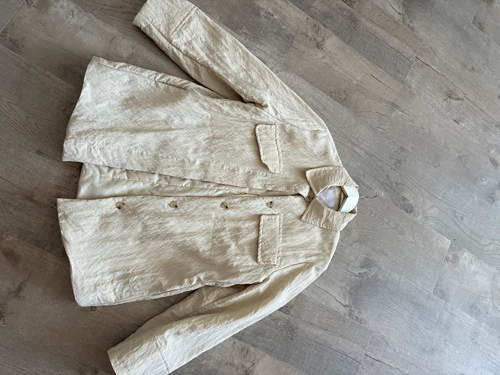 Mango gevoerde jas maat L, Ophalen of Verzenden, Zo goed als nieuw, Maat 38/40 (M), Beige