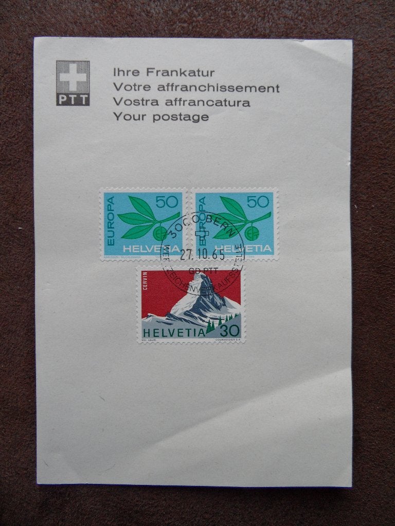 PTT vel Ihre Frankatur – 3 zegels nr 2, Ophalen of Verzenden, Gestempeld