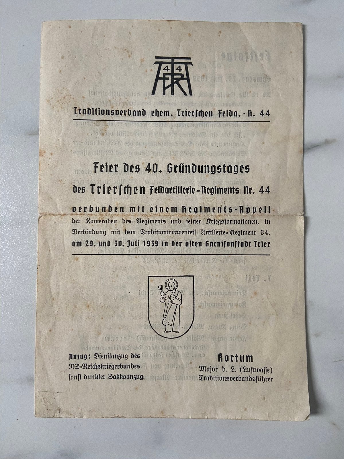 Duitsland: Feier des 40. Gründungstages Artillerie-Regiment, Ophalen of Verzenden, Overige soorten, Duitsland, Boek of Tijdschrift