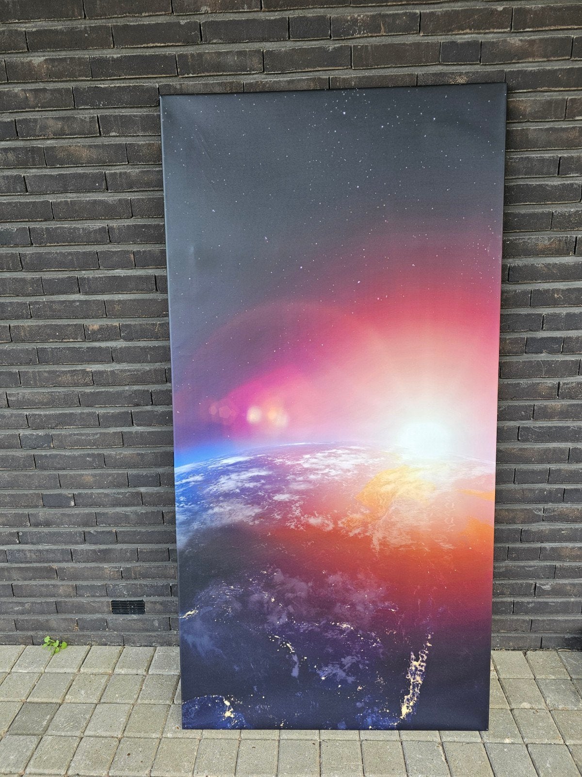 Canvasdoek staand  160x80 xm, aarde + zon, Ophalen