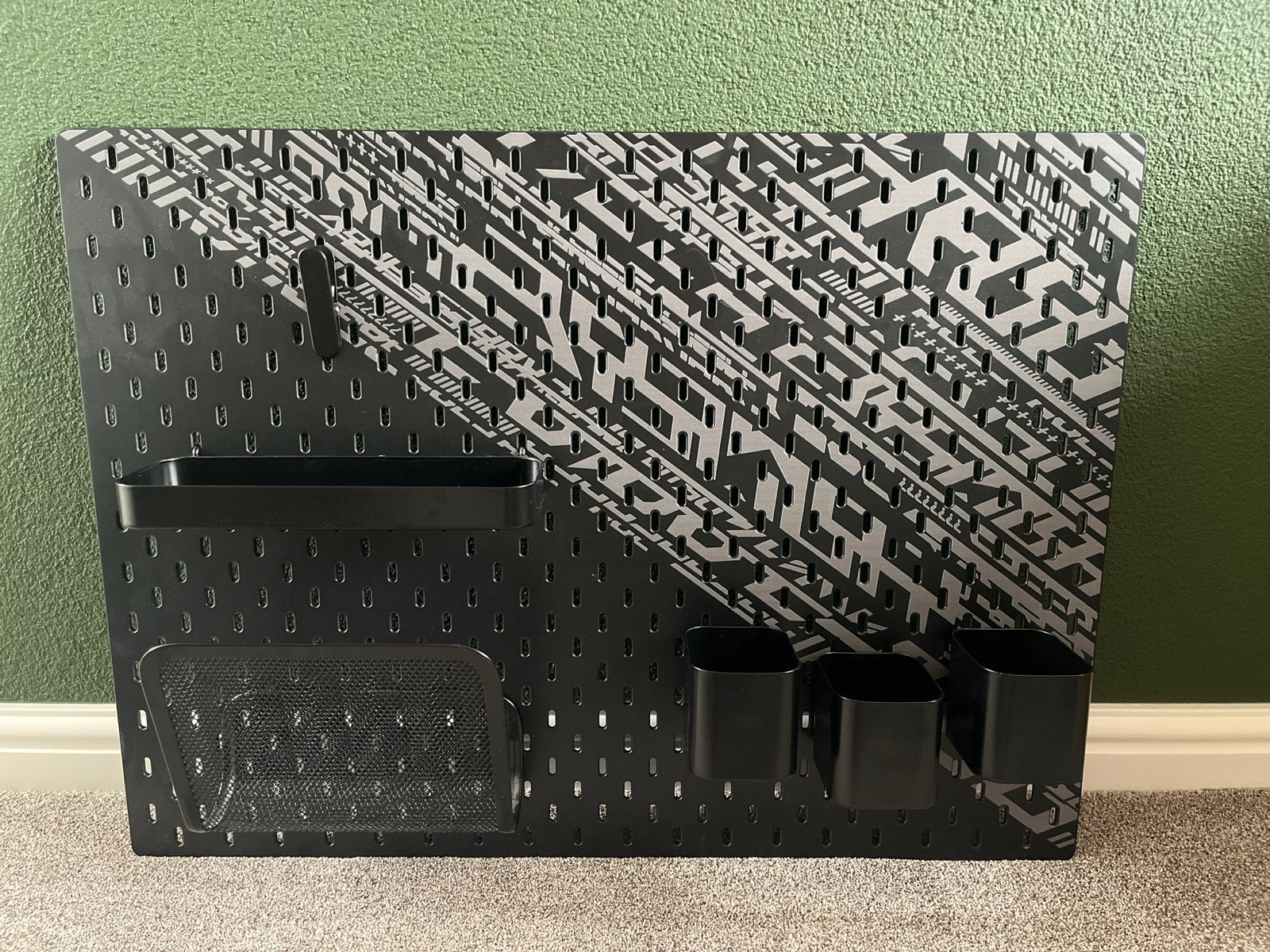 IKEA SKÅDIS opbergbord met accessoires - Zwart/Grijs, Huis en Inrichting, Woonaccessoires | Overige, Ophalen, Zwart, Kunststof