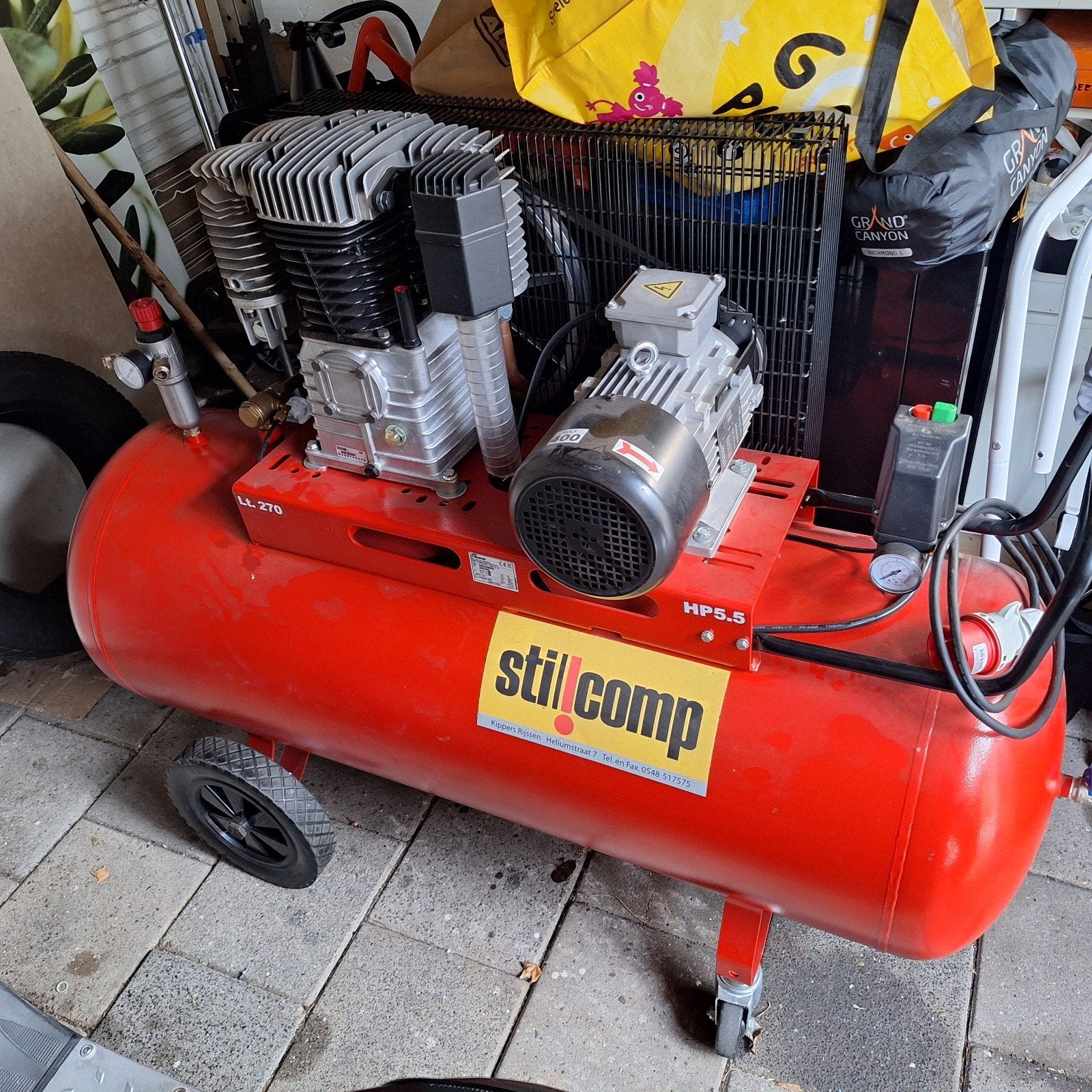 Shamal Stillcomp Compressor K25/270 CT5,5 270L 10 bar, Doe-het-zelf en Verbouw, Compressors, Ophalen