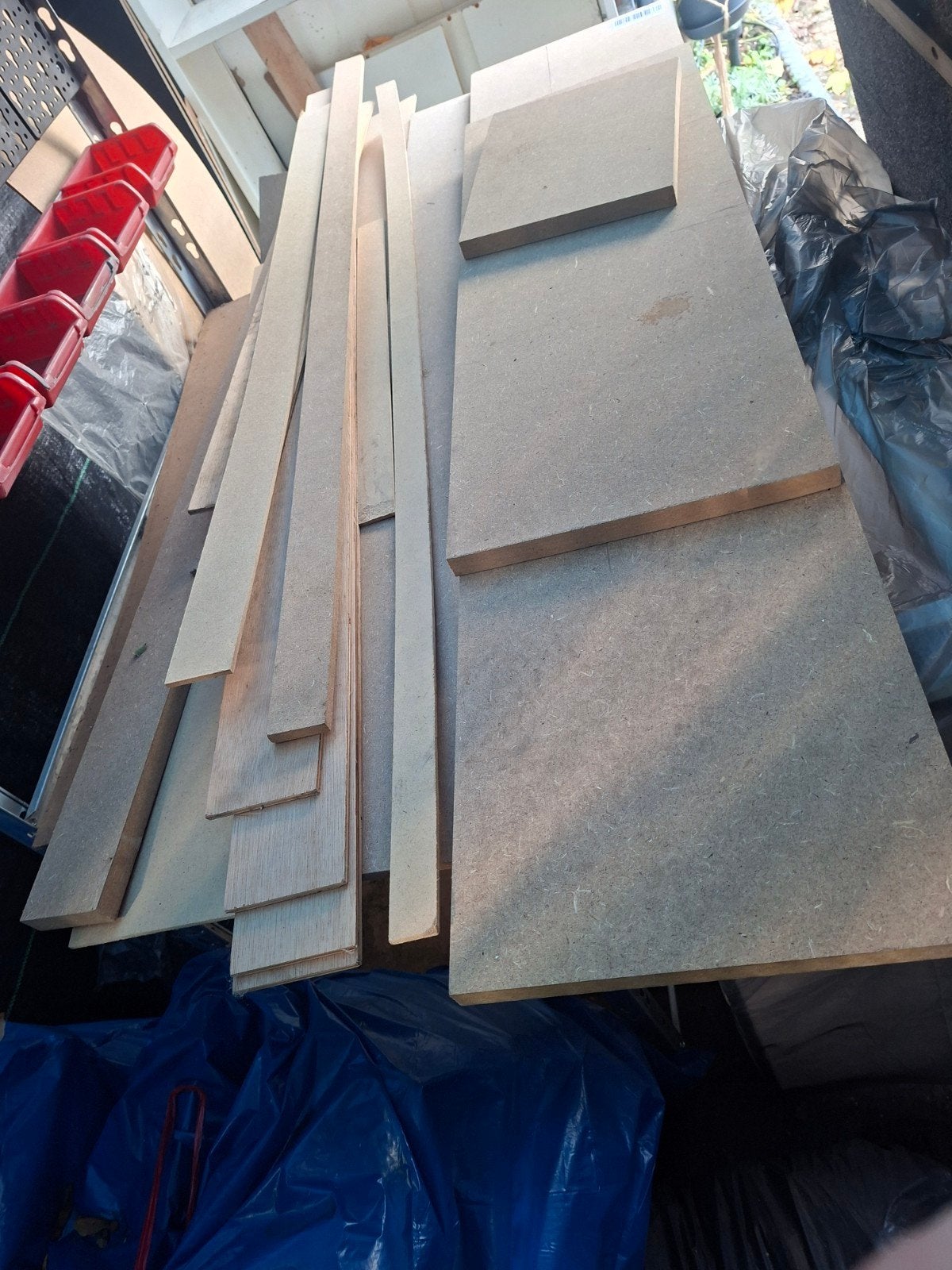 Restpartij MDF platen en stroken - Ideaal voor klussers!, Ophalen, Gebruikt, Minder dan 25 mm, Overige typen