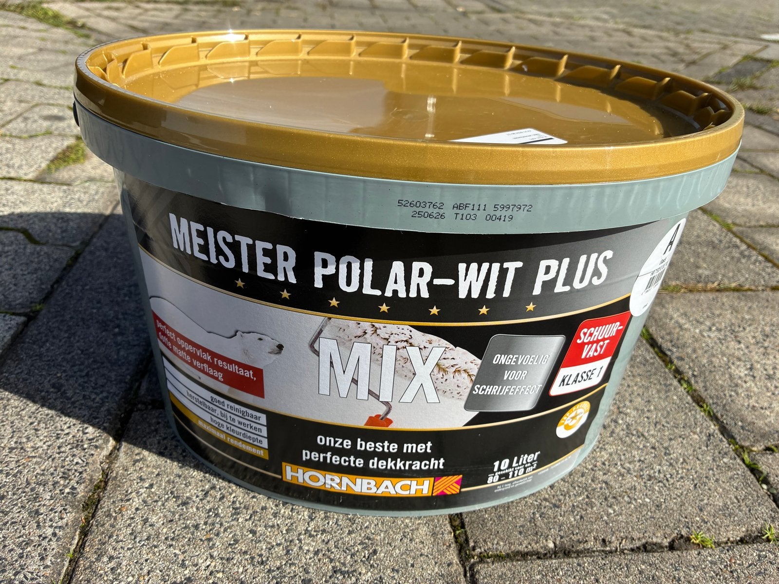 Meister Polar-Wit Plus Muurverf 10L - RAL 9001, Ophalen, 5 tot 10 liter, Wit, Nieuw