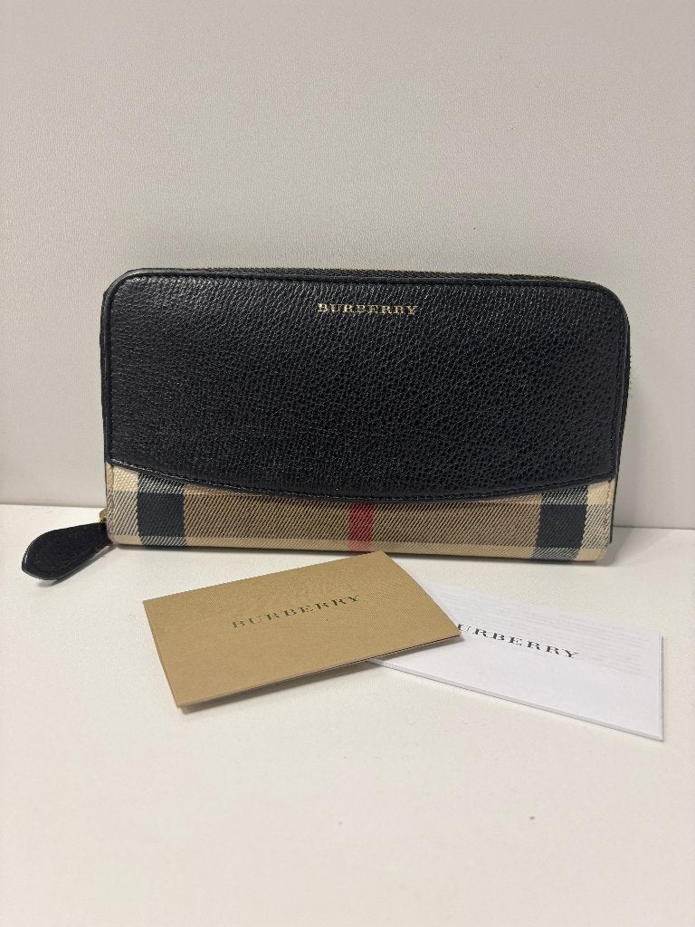 BURBERRY zwart Leer bruin nova check portemonnee, Overige merken, Zwart, Ophalen of Verzenden, Zo goed als nieuw