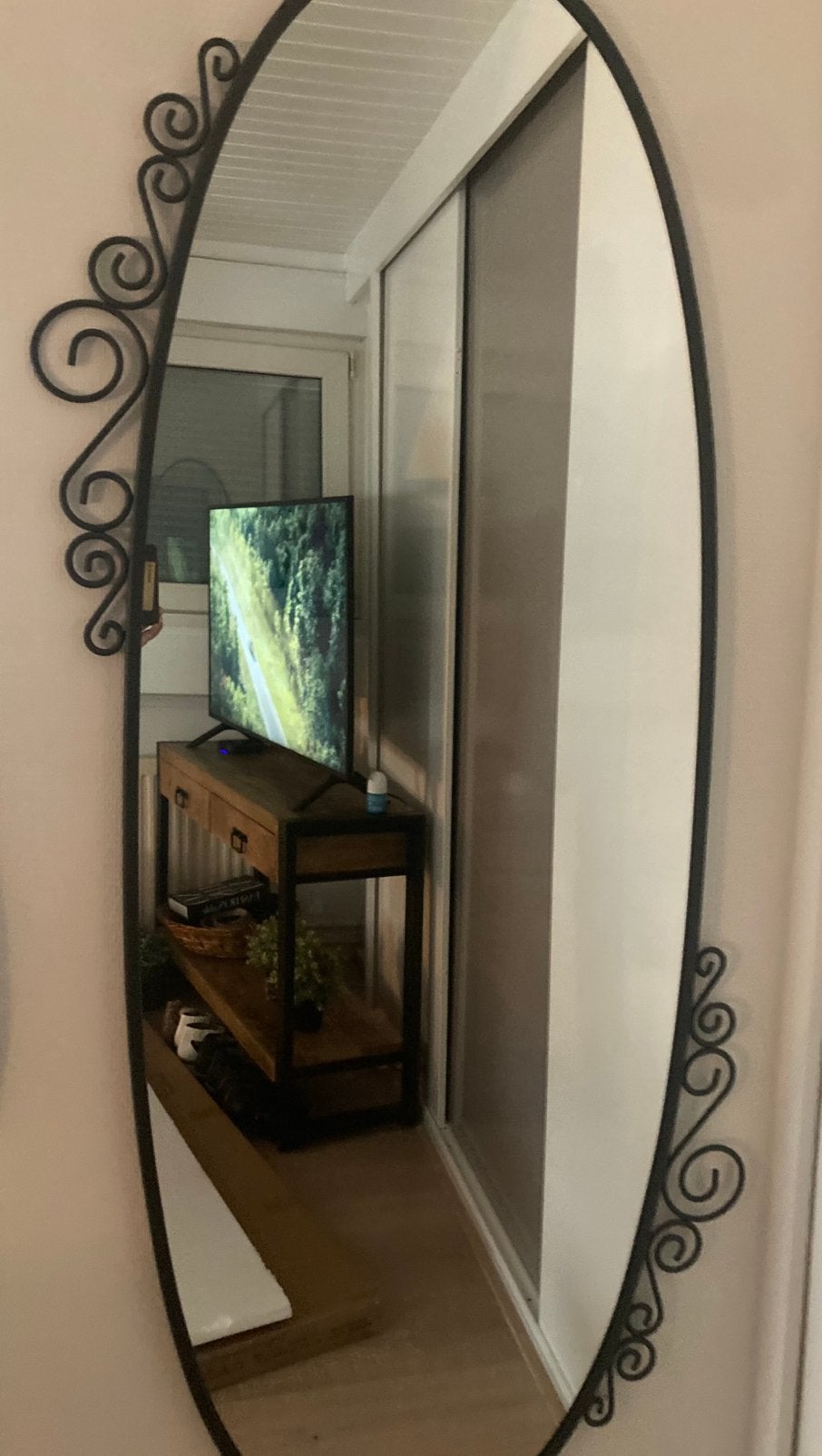 IKEA spiegel Ekne met sierlijk zwart metalen frame 150x70cm, Huis en Inrichting, Woonaccessoires | Spiegels, Ophalen, Zo goed als nieuw