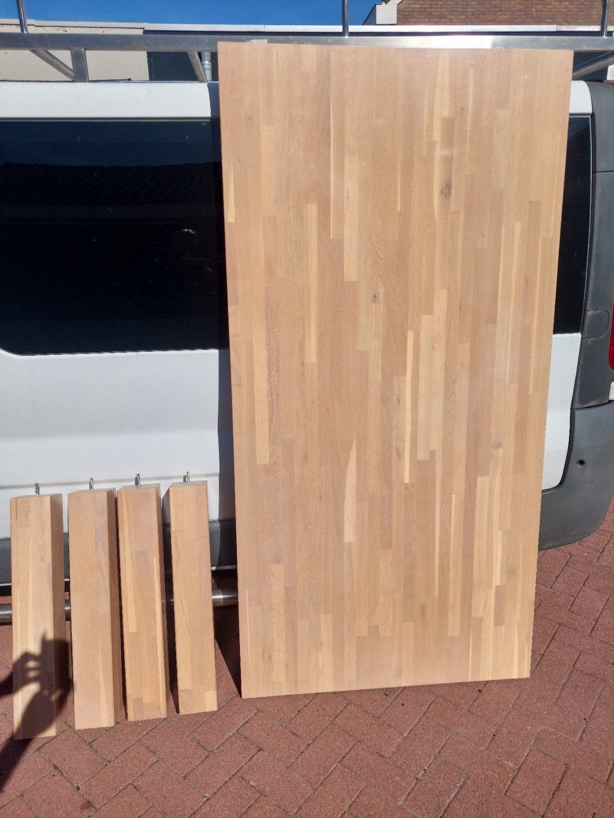 EIKEN   tafel   100  x 200, Ophalen of Verzenden, Hout