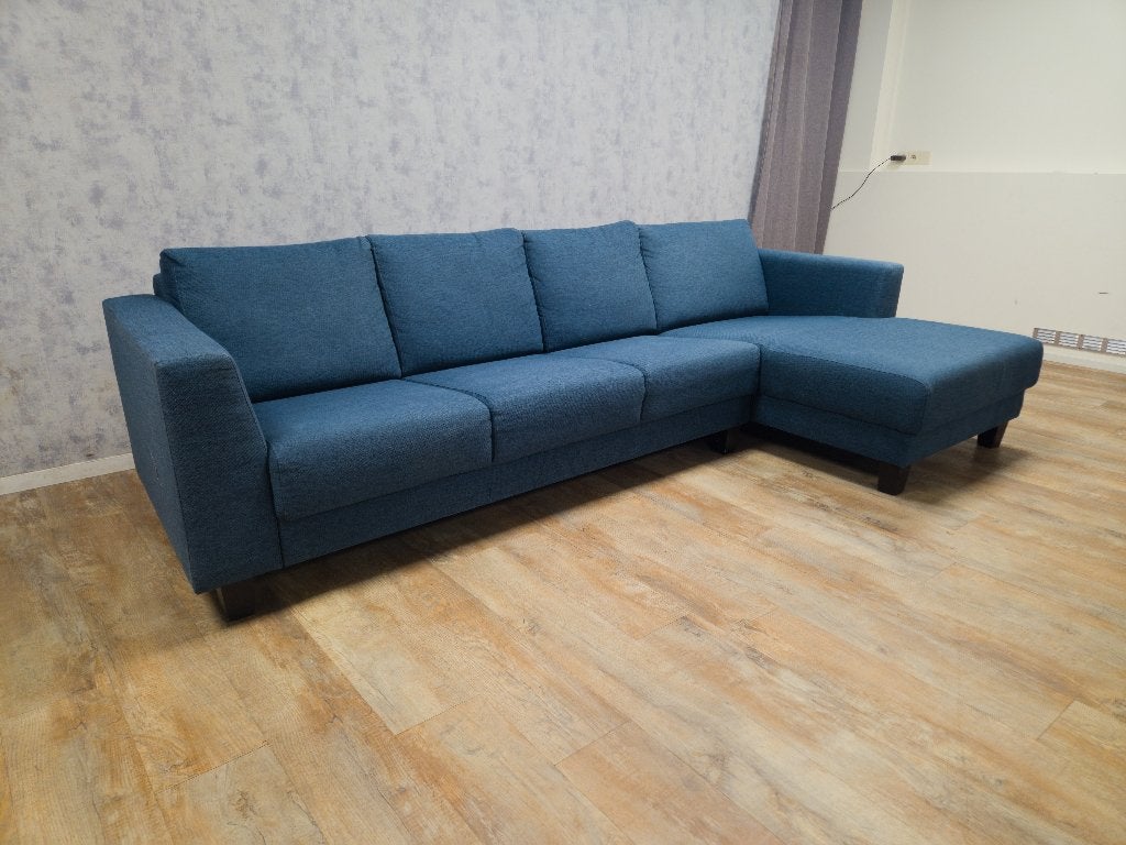 Zeer Mooi Groot Blauwe Hoekbank, Huis en Inrichting, Banken | Bankstellen, Info@banxtel.nl, Gebruikt, Hoekbank, Hoekbank